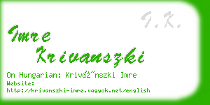 imre krivanszki business card